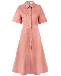 Carolina Herrera - Button-Front Midi Dress - Lyst