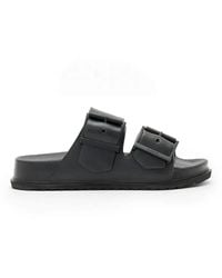 AllSaints - Sian Buckle-Fastening Double-Strap Slides - Lyst