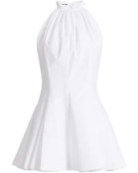 Balmain - Flared Cotton Poplin Dress - Lyst