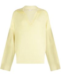 Liu Jo - V-Neck Logo Sweater - Lyst
