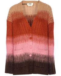 Fendi - Gradient-Effect Ribbed Cardigan - Lyst
