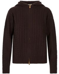 Agnona - Cable-Knit Hoodie - Lyst