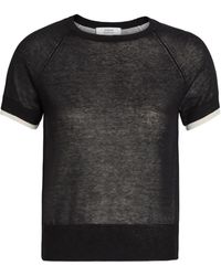 Vince - Top Met Raglan Mouwen En Geribbelde Afwerking - Lyst