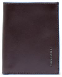 Piquadro - Vertical Trifold Leather Wallet - Lyst
