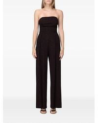 Hanita - Glitter-Effect Strapless Jumpsuit - Lyst
