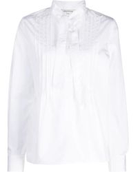 Maison Kitsuné - Chemise En Coton À Col Lavallière - Lyst