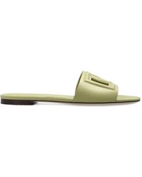 Dolce & Gabbana - Calfskin Slides With Dg Millennials Logo - Lyst