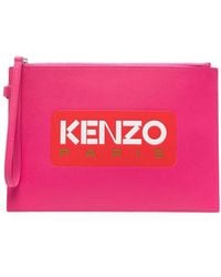 KENZO - レザー クラッチバッグ - Lyst