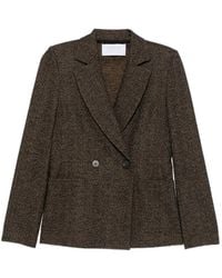 Harris Wharf London - Herringbone-Pattern Double-Breasted Jacket - Lyst
