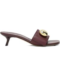 Loewe - 45Mm Pebble-Embellished Leather Sandals - Lyst