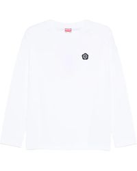 KENZO - Flower-Embellished Long-Sleeve Top - Lyst