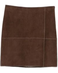 P.A.R.O.S.H. - Minuetto Suede Panelled Mini Skirt - Lyst