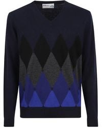 Ballantyne - Argyle-Pattern V-Neck Sweater - Lyst