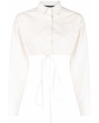 ANDREADAMO - Cropped Cotton Shirt - Lyst