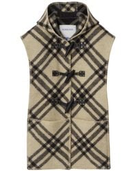 Burberry - Geruite Wollen Cape - Lyst