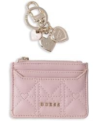 Guess - Logo-Plaque Quilted Cardholder - Lyst
