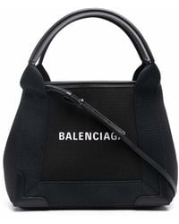 Balenciaga - Bolso shopper Navy Cabas con logo - Lyst