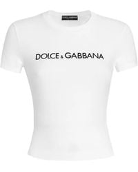 Dolce & Gabbana - Logo Cropped T-Shirt - Lyst