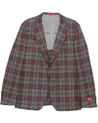 Isaia - Check-Pattern Notch-Lapel Blazer - Lyst