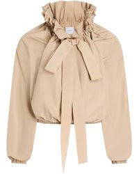 Patou - Ruffled Tie-Neck Top - Lyst