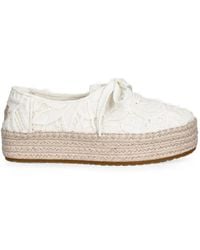 TOMS - Valencia Lace-Embroidered Platform Espadrilles - Lyst