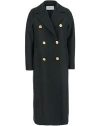 Harris Wharf London - Cappotto Military Doppiopetto Con Bottoni Oro - Lyst