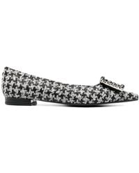 Roberto Festa - Houndstooth Leather Ballerina Shoes - Lyst