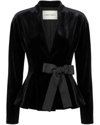 Alberta Ferretti - Bow-Detail Peplum Jacket - Lyst