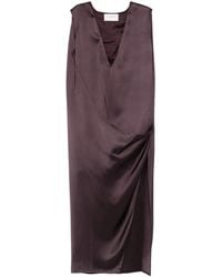 Sportmax - V-Neck Draped Maxi Dress - Lyst