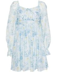 B+ AB - Mini-Jurk Met Bloemenprint En Geplooid Detail - Lyst