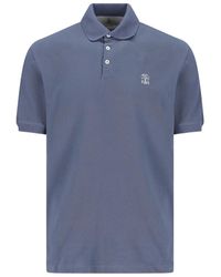 Brunello Cucinelli - Poloshirt mit Logo-Stickerei - Lyst