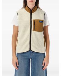 Kavu - Gilet Ozette En Polaire À Bords En Velours Côtelé - Lyst