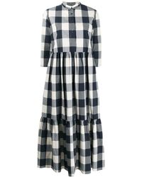 Woolrich Robe mi-longue à carreaux - Bleu