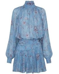 Nicholas - Floral-Print High-Neck Mini Dress - Lyst