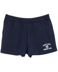 Sporty & Rich - Logo-Print Elasticated Shorts - Lyst