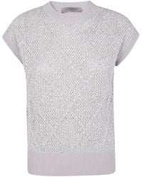 D.exterior - Sequin-Embellished Short-Sleeved Sweater - Lyst
