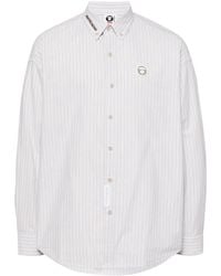 Aape By A Bathing Ape - Logo-Patch Striped Shirt - Lyst