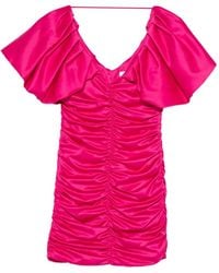 SIMONA CORSELLINI - Ruched-Satin Mini Dress - Lyst