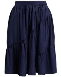 Ralph Lauren - Kyle Diagonal-Seam Shirred Midi Skirt - Lyst