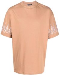 Vision Of Super - Flame-Embroidered Cotton T-Shirt - Lyst