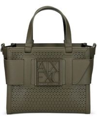 ARMANI EXCHANGE - Perfortated Logo Tote Bag - Lyst