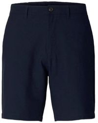 SELECTED - Shorts Con Motivo Seersucker - Lyst