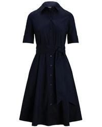 Ralph Lauren - Belted Cotton-Blend Midi Shirt Dress - Lyst