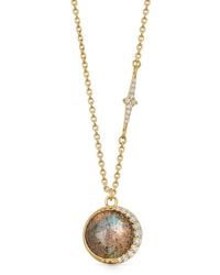 Astley Clarke - Collana Gold Large Luna con pendente gemma - Lyst