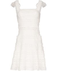 Zimmermann Vestido corto Kirra con bordado inglés - Blanco
