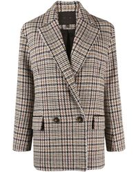Maje - Houndstooth-pattern Double-breasted Blazer - Lyst
