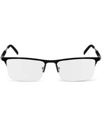 Ferragamo - Rectangle-Frame Semi-Rimless Glasses - Lyst