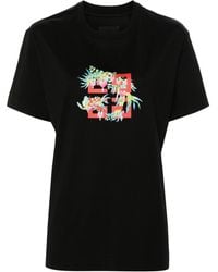 Givenchy - 4g Flowers-print Cotton T-shirt - Lyst