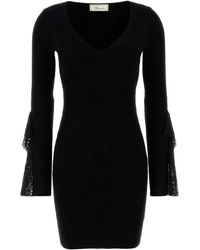 Blumarine - Lace-Detail Ribbed-Knit Mini Dress - Lyst