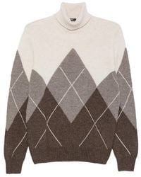 Barba Napoli - Argyle-Knit Roll-Neck Sweater - Lyst